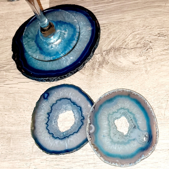 Other - GEODE AGATE COASTER SLICES -Matching Set of 3